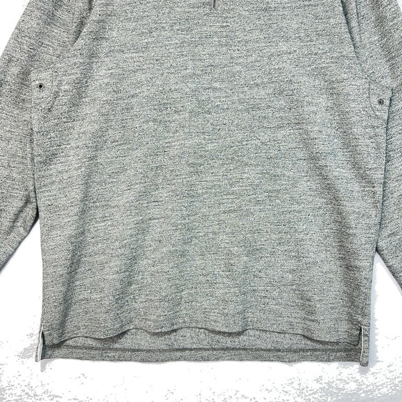 J Crew Sweater Mens Large Gray Oarsman 1/4 Zip Cotton Reimagined Elbow Patch - Picture 2 of 10